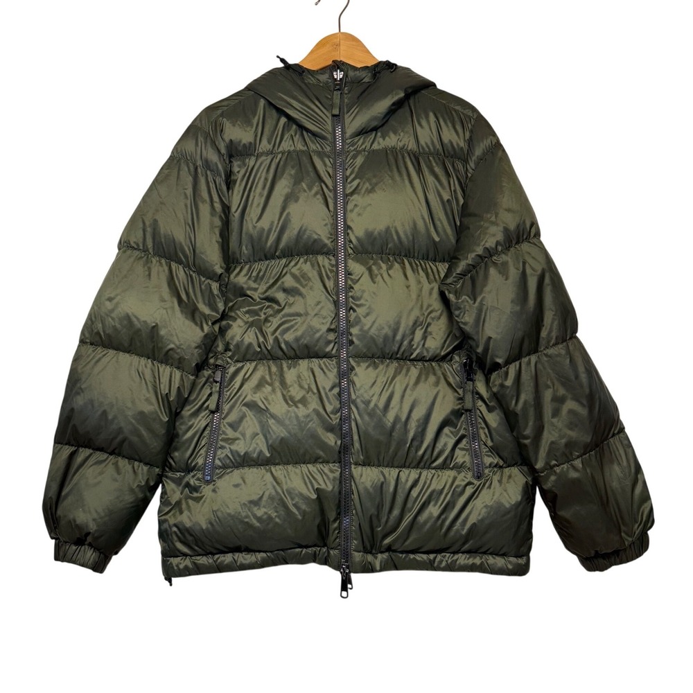 Everlane ReNew Reversible Down Puffer Jacket Mens‎ Medium Olive Green Brown